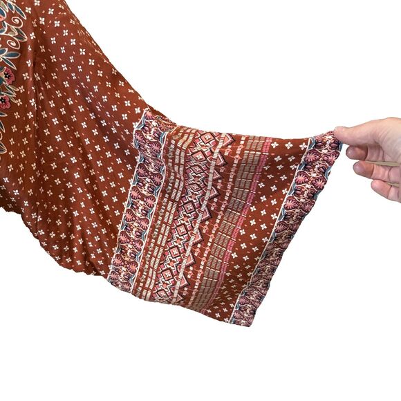 Angie Kimono Women's Size Large Floral Open Front Boho Hippie Chic Preppy - Picture 7 of 11